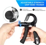 Histro Automatic Counting Hand Gripper Adjustable Resistance Automatic Counting Non-Slip Hand Grip Strength Trainer Fingers Wrist Forearm Exerciser Workout Gear Home Gym Exercise Equipment Hand Gripper 5-60KG Automatic Non-Slip hand strengthen