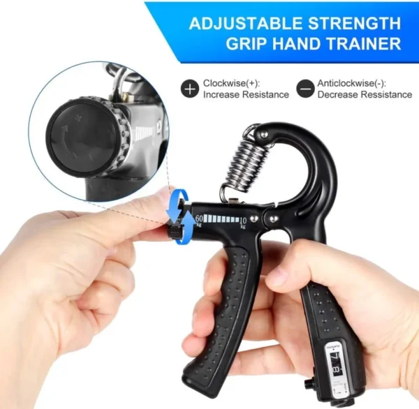 Histro Automatic Counting Hand Gripper Adjustable Resistance Automatic Counting Non-Slip Hand Grip Strength Trainer Fingers Wrist Forearm Exerciser Workout Gear Home Gym Exercise Equipment Hand Gripper 5-60KG Automatic Non-Slip hand strengthen