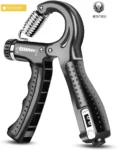 Histro Automatic Counting Hand Gripper Adjustable Resistance Automatic Counting Non-Slip Hand Grip Strength Trainer Fingers Wrist Forearm Exerciser Workout Gear Home Gym Exercise Equipment Hand Gripper 5-60KG Automatic Non-Slip hand strengthen