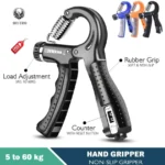Histro Automatic Counting Hand Gripper Adjustable Resistance Automatic Counting Non-Slip Hand Grip Strength Trainer Fingers Wrist Forearm Exerciser Workout Gear Home Gym Exercise Equipment Hand Gripper 5-60KG Automatic Non-Slip hand strengthen