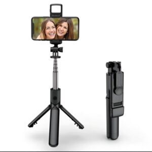 Original 4 IN 1 Wireless Selfie Stick Tripod With Light & without Light Bluetooth Shutter Foldable Selfie stick for all Phones Tripod