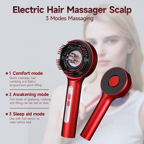 3-in-1 Electric Scalp Massager Hair Oil Applicator | Waterproof Hair Growth Scalp Brush | USB Rechargeable